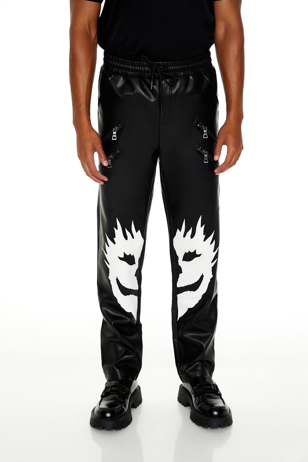 Split Face Faux Leather Pants - Image 2