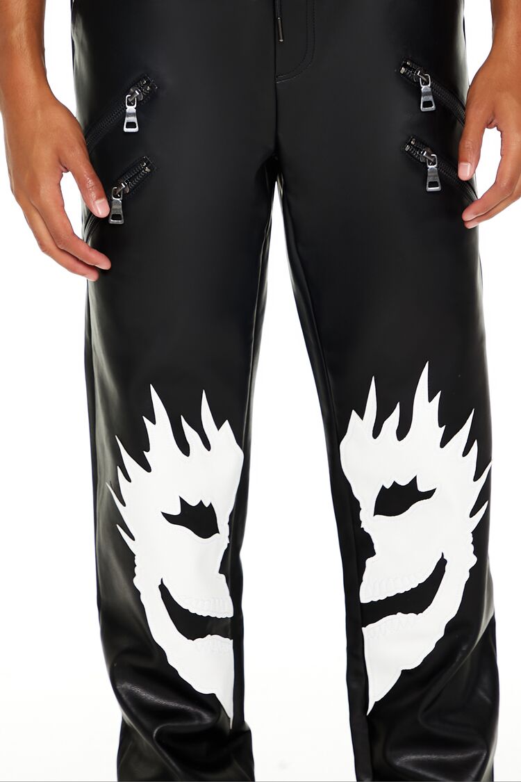 Split Face Faux Leather Pants - Image 5