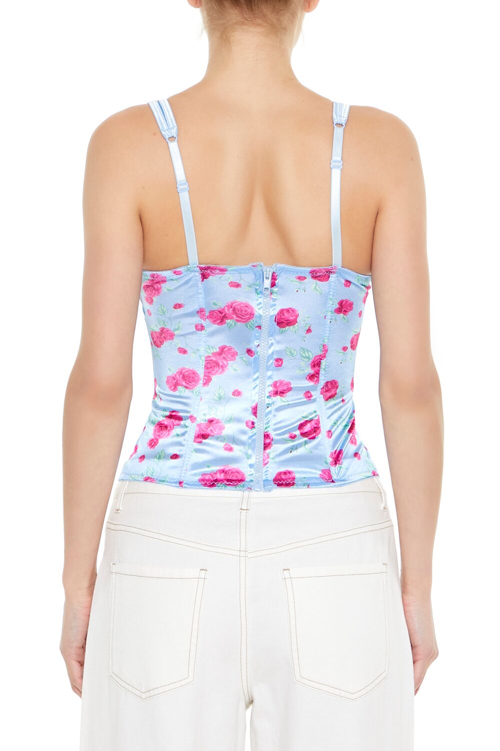 Rose Print Bustier Tank Top - Image 6