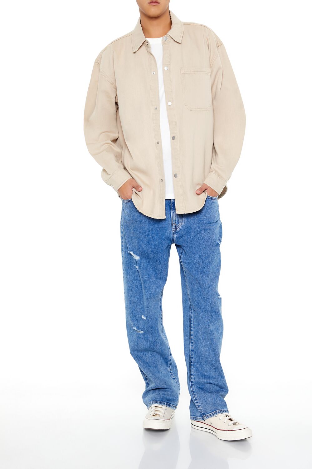 Cotton Curved-Hem Shirt - Image 3