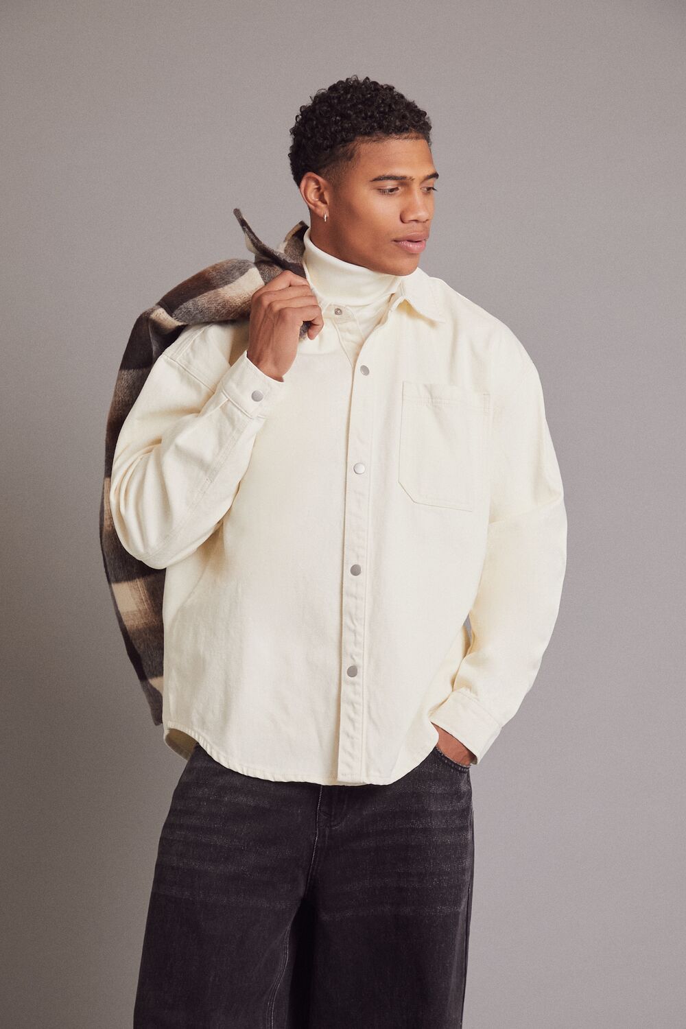 Cotton Curved-Hem Shirt