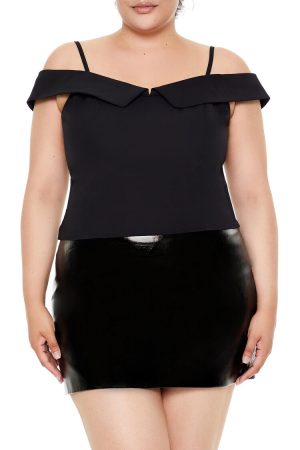 Plus Size Open-Shoulder Top