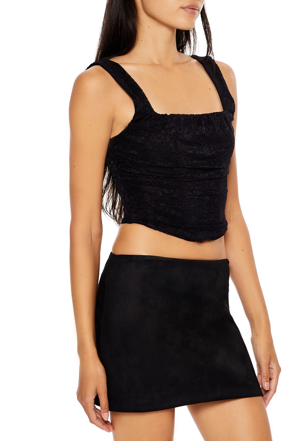 Lace-Up Lace Crop Top - Image 4