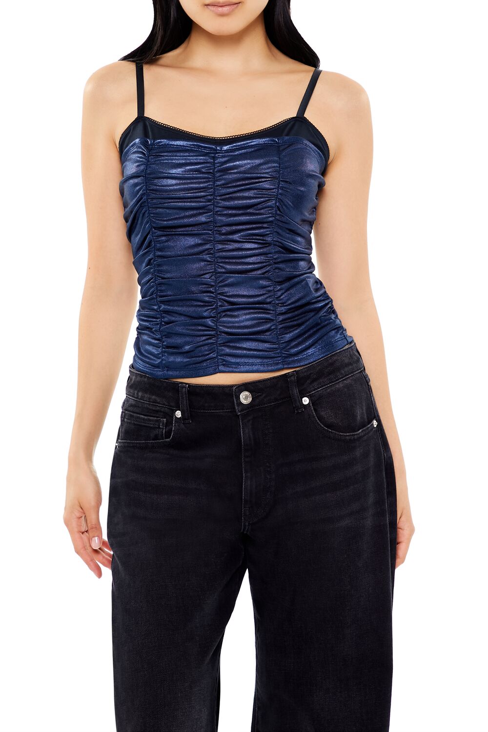 Ruched Metallic Two-Tone Cami - Image 6