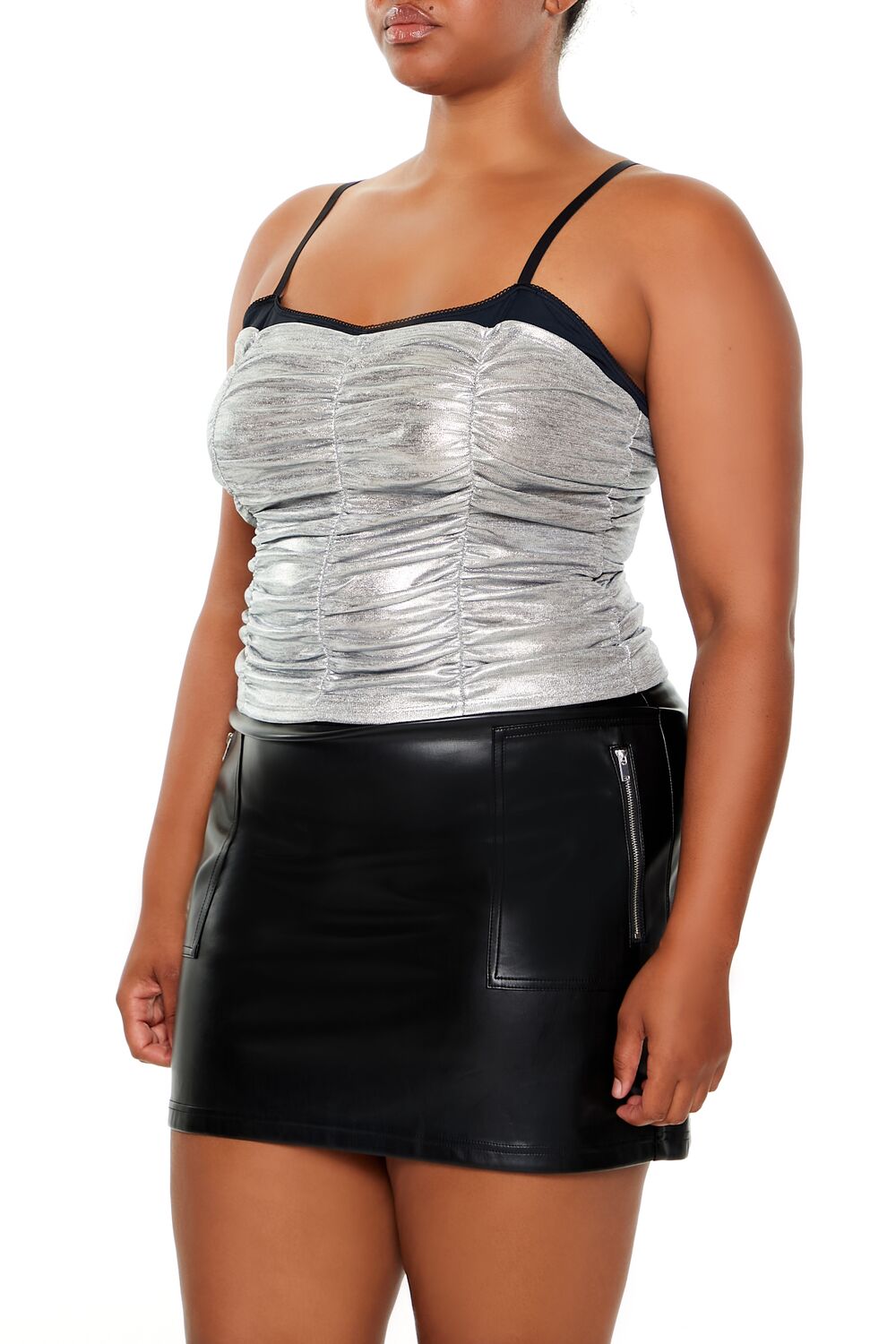 Plus Size Metallic Two-Tone Cami - Image 3