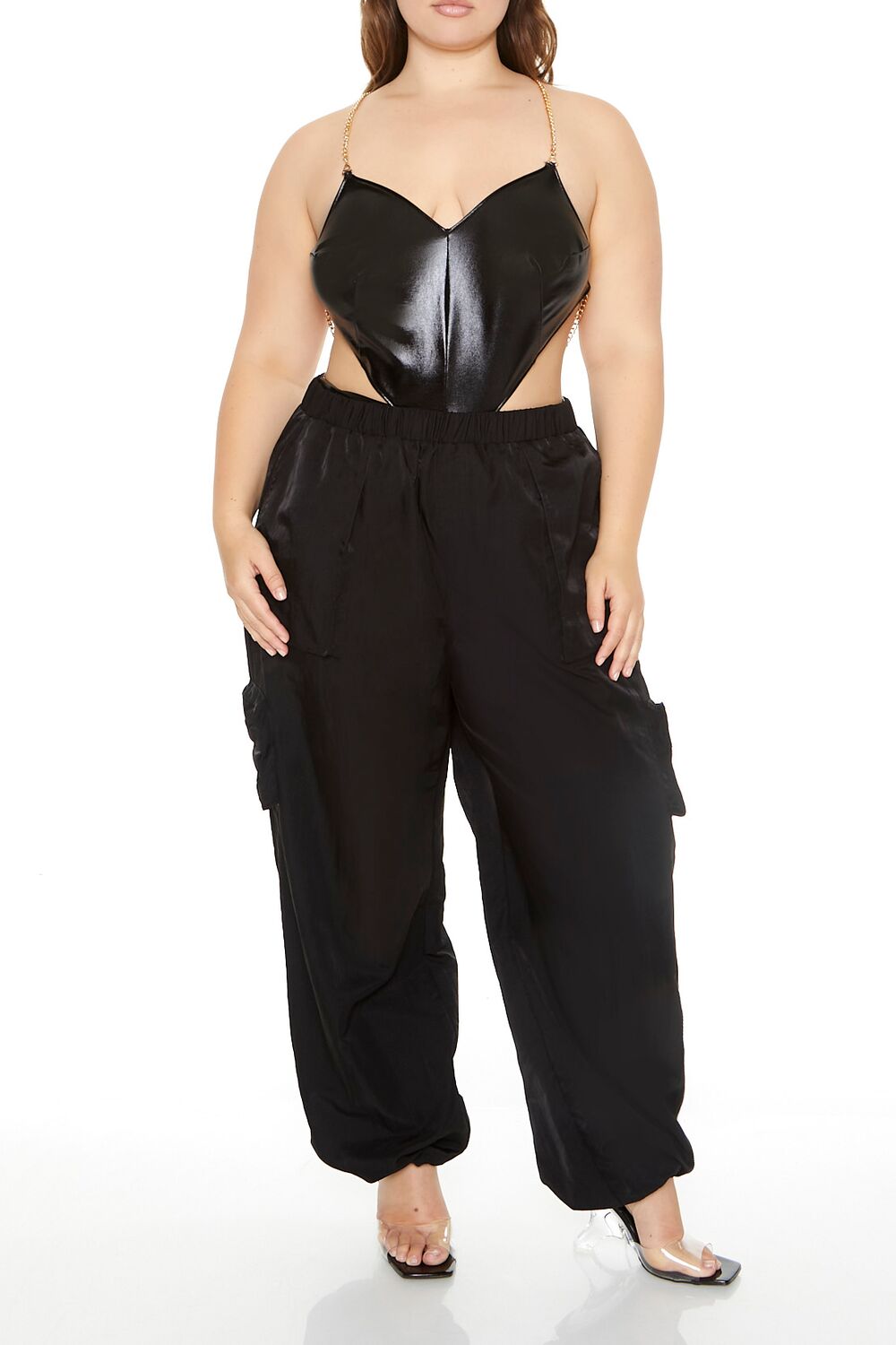 Plus Size Cutout Chain Bodysuit - Image 4