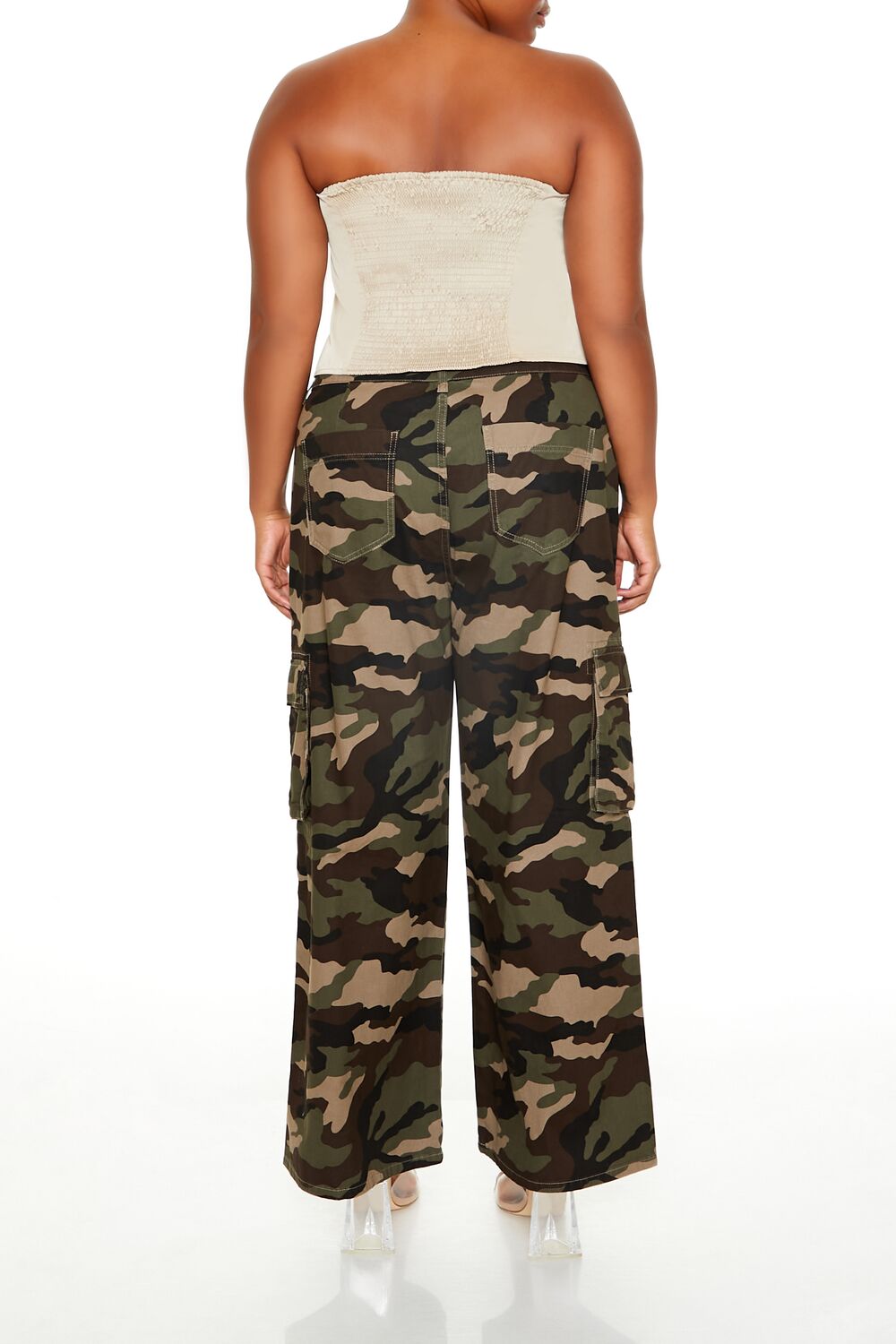 Plus Size Camo Print Fleece Sweatpants - Image 4