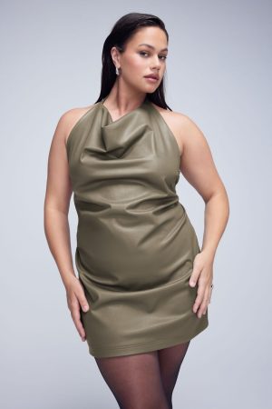 Plus Size Cowl Halter Mini Dress