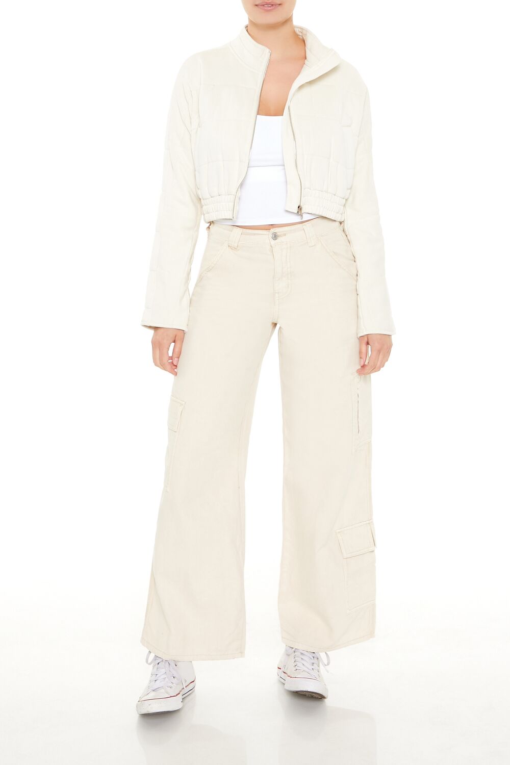 Quilted Zip-Up Cropped Jacket - Image 7