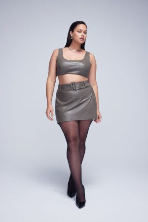 Plus Size Belted Mini Skirt