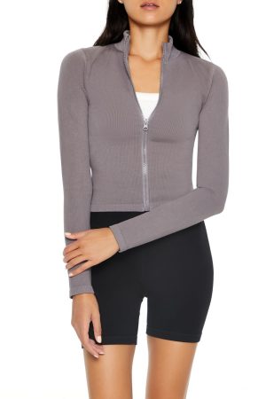 Seamless Ribbed Zip-Up Jacket