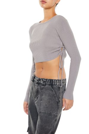 Ruched Cropped Sweater