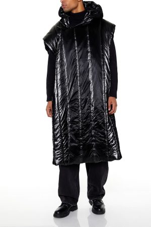 Hooded Longline Puffer Vest