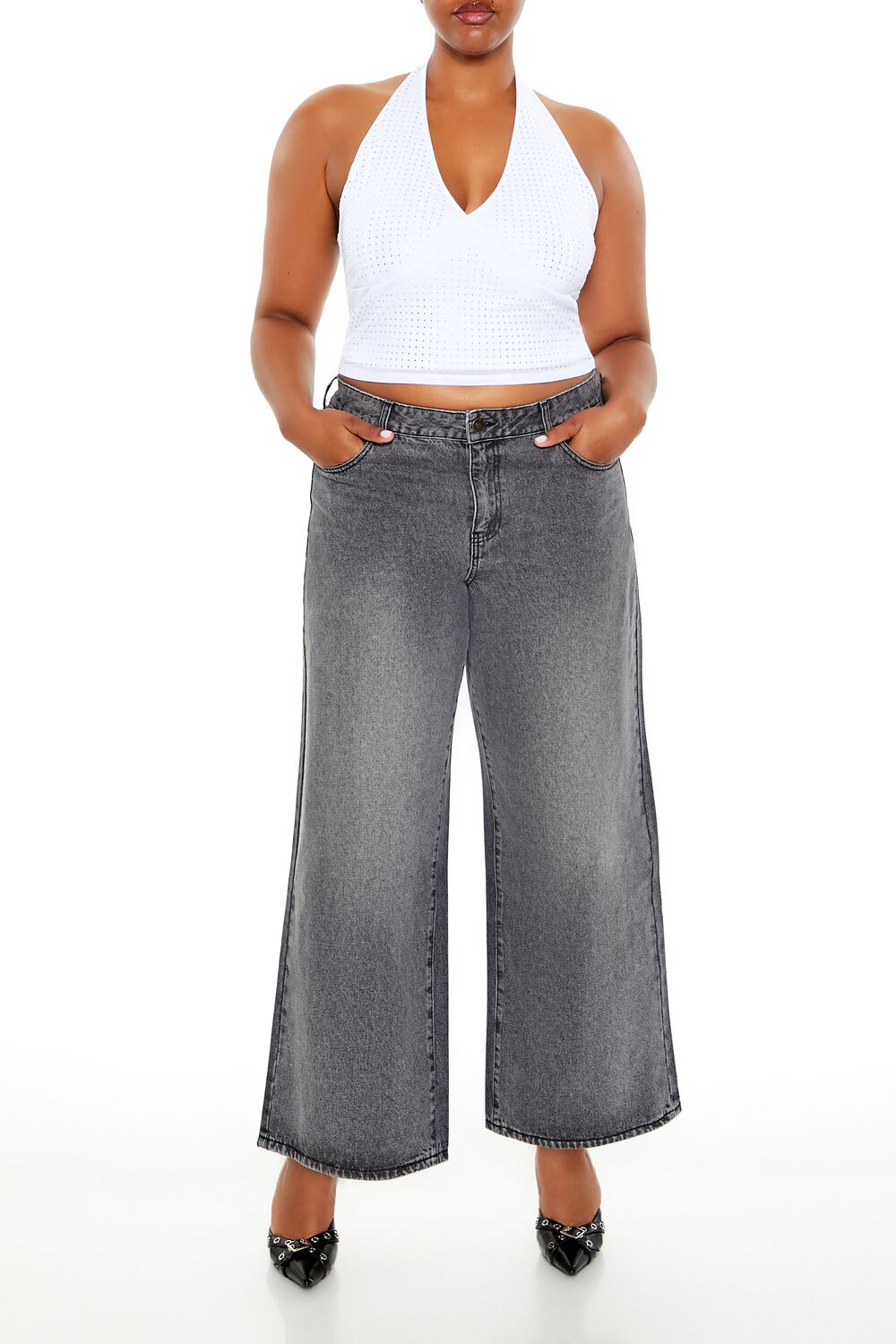 Plus Size Rhinestone Halter Top - Image 2