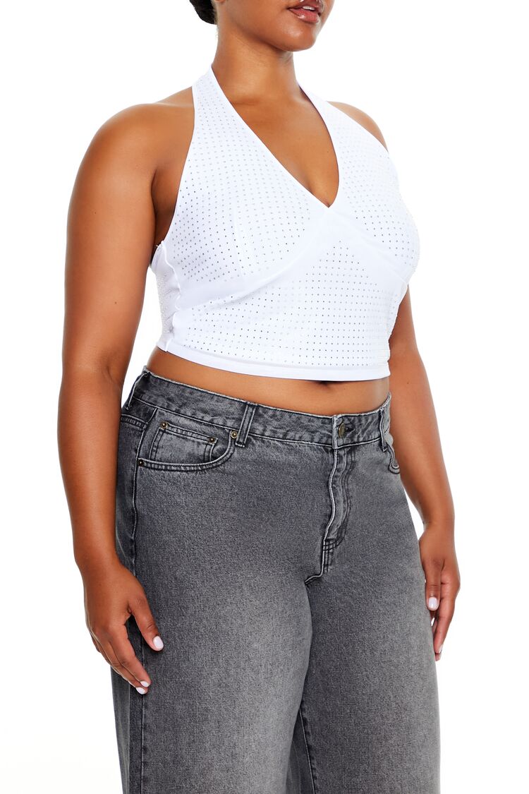 Plus Size Rhinestone Halter Top - Image 4