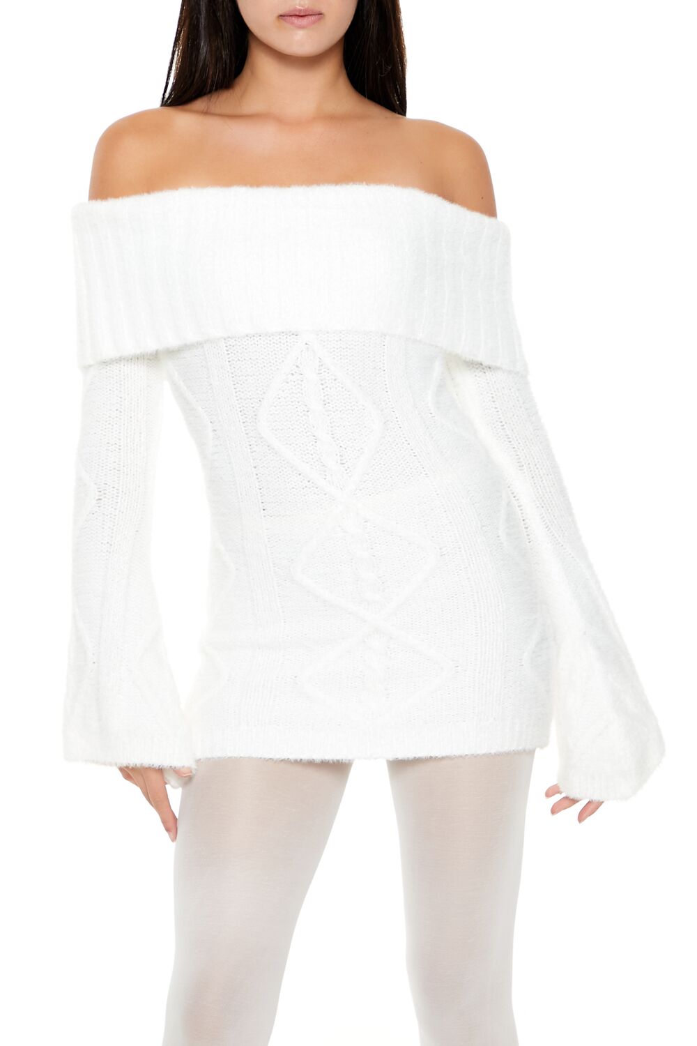 Off-the-Shoulder Mini Sweater Dress - Image 2