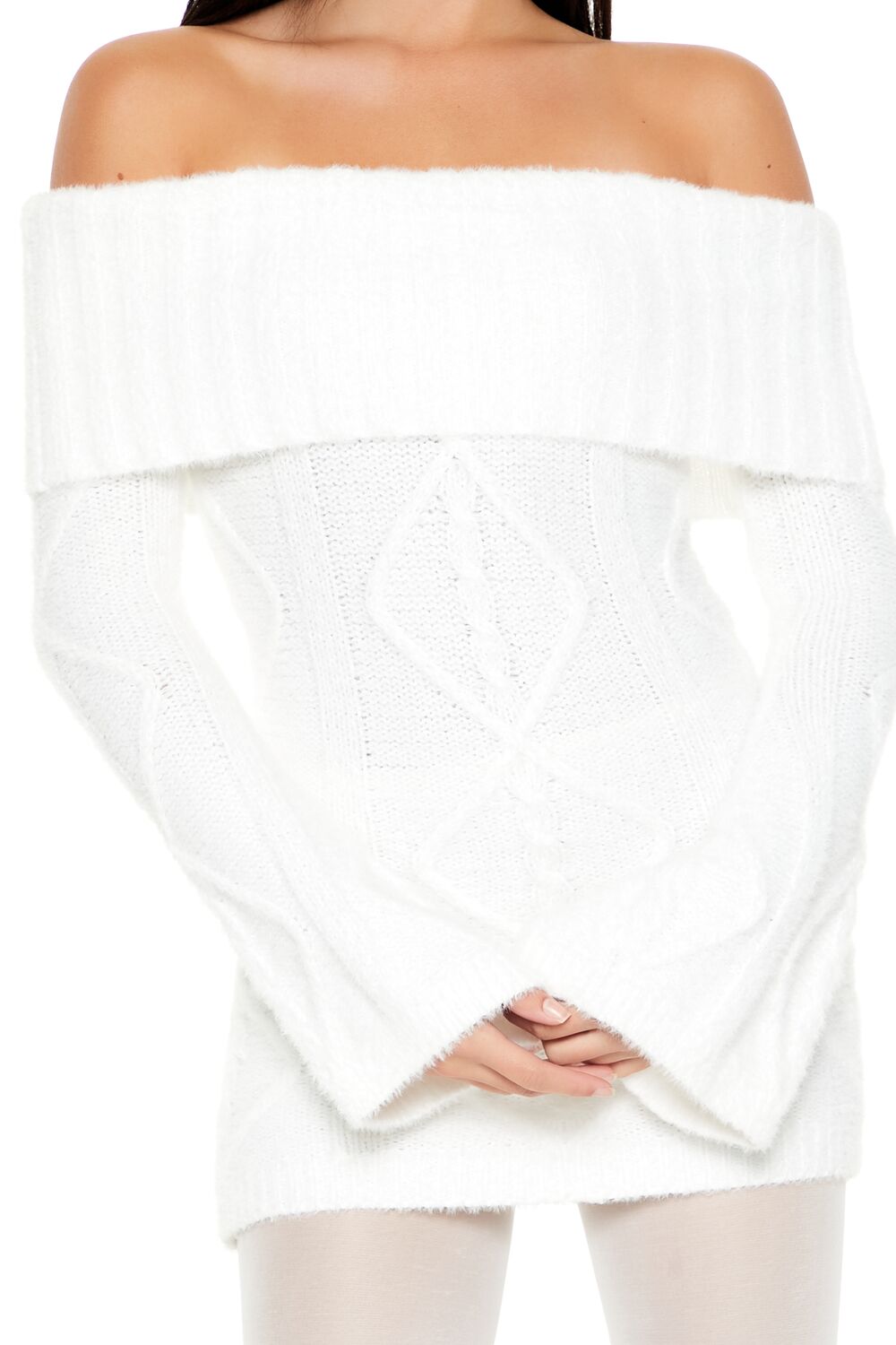 Off-the-Shoulder Mini Sweater Dress - Image 4