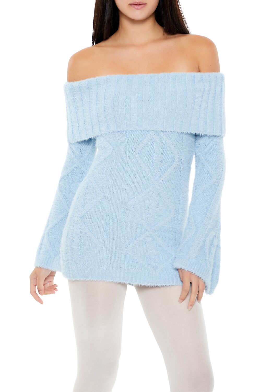 Off-the-Shoulder Mini Sweater Dress - Image 12