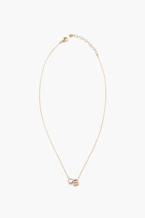 Faux Gem Initial Charm Necklace