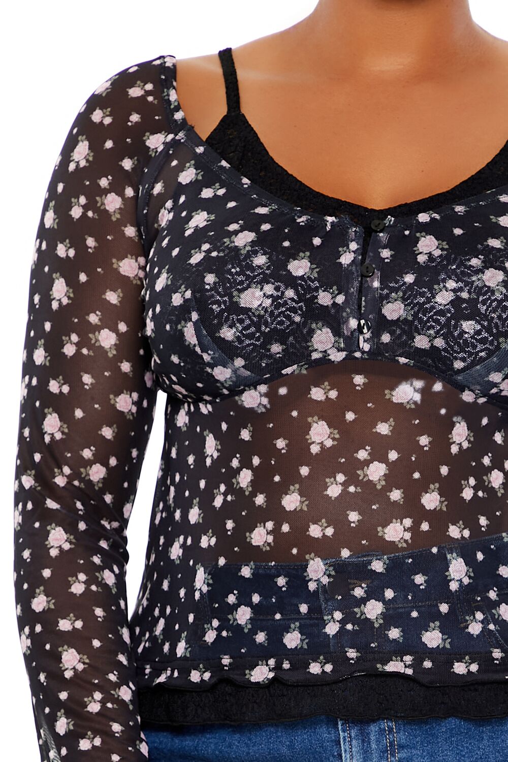 Plus Size Floral Print Combo Top - Image 3