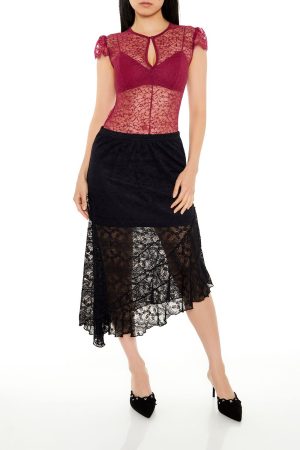 Sheer Lace Thong Bodysuit