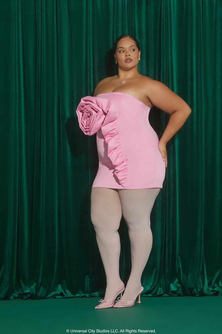 Plus Size Wicked Rosette Tube Dress - Image 3