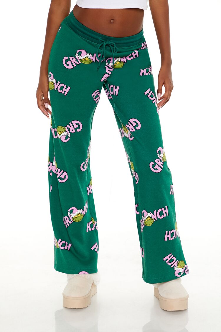 Grinch Print Fleece Pants - Image 2