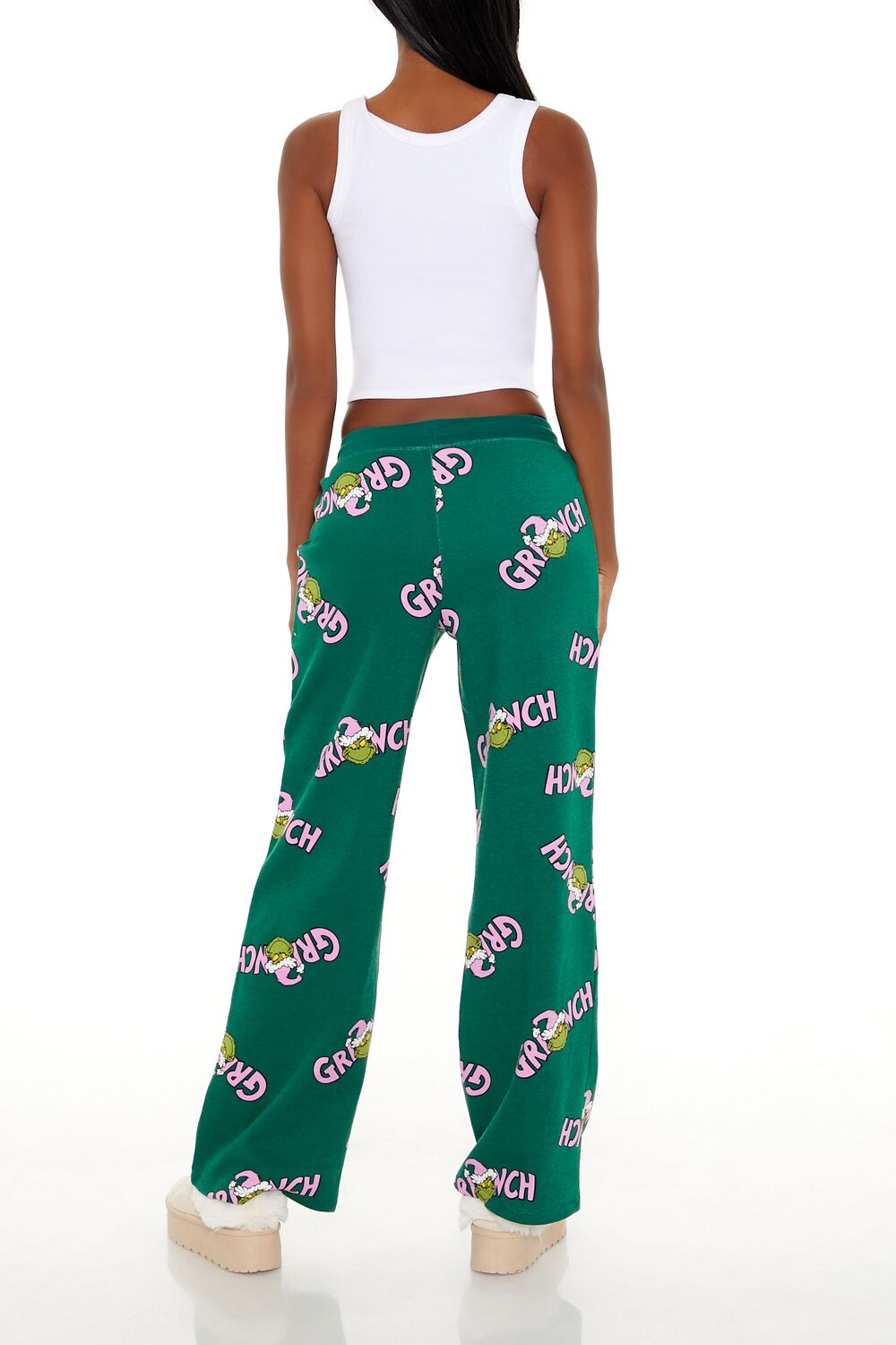 Grinch Print Fleece Pants - Image 4