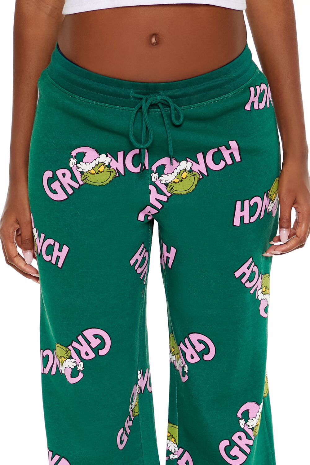 Grinch Print Fleece Pants - Image 5