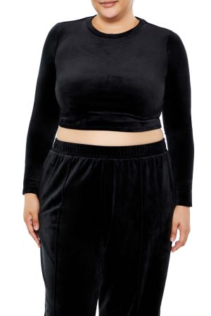 Plus Size Velour Crop Top