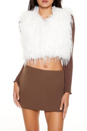 Shaggy Faux Fur Cropped Vest