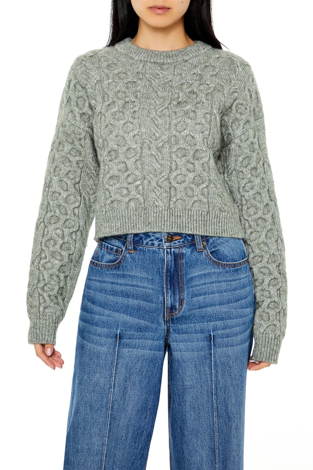 Cable & Honeycomb Knit Sweater - Image 6