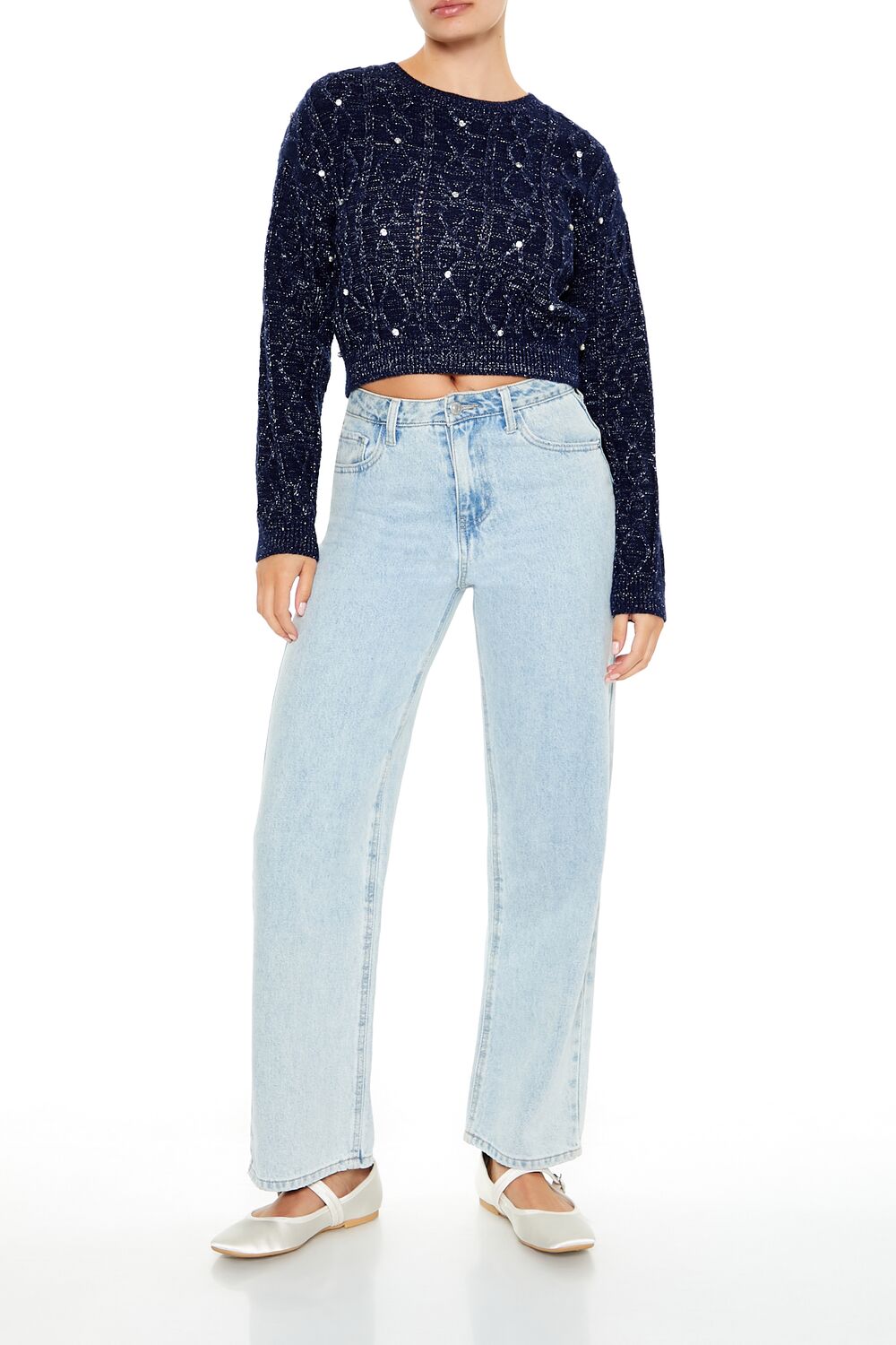 Glitter Knit Rhinestone Sweater - Image 2