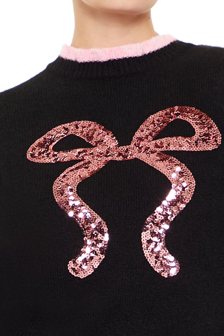 Sequin Bow Mock Neck Sweater - Image 3