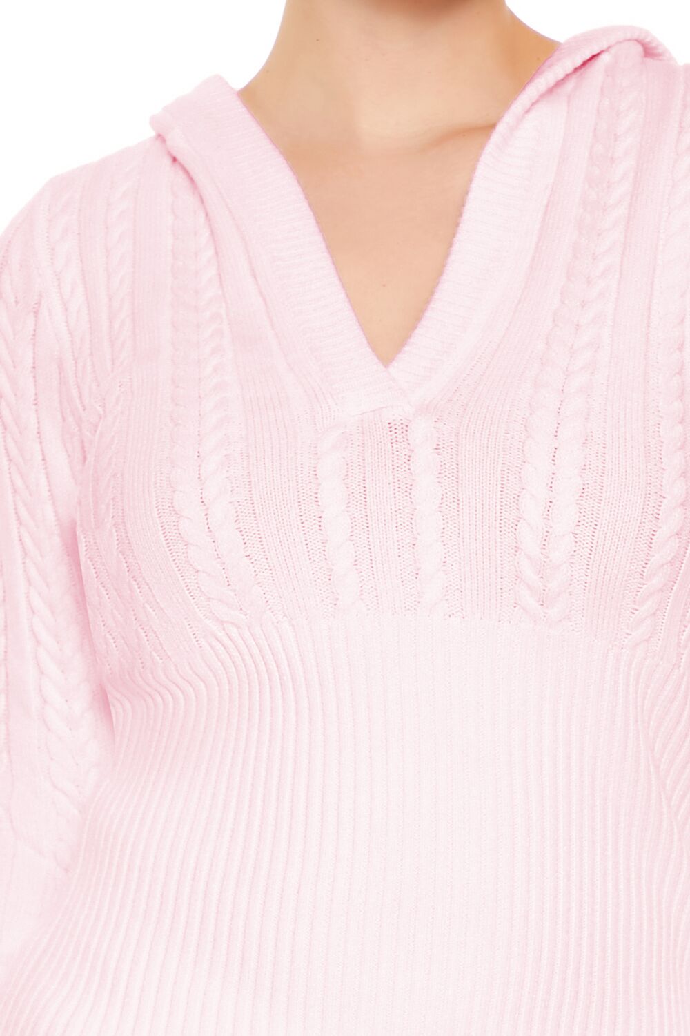Hooded Cable Knit Sweater - Image 13