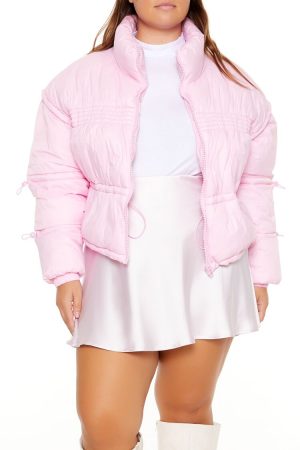 Plus Size Cropped Puffer Jacket