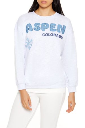 Aspen Colorado Rhinestone Pullover
