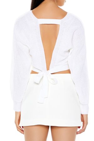Open-Back Cropped Sweater