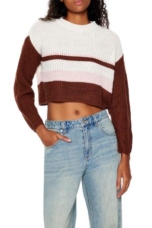 Colorblock Cropped Sweater