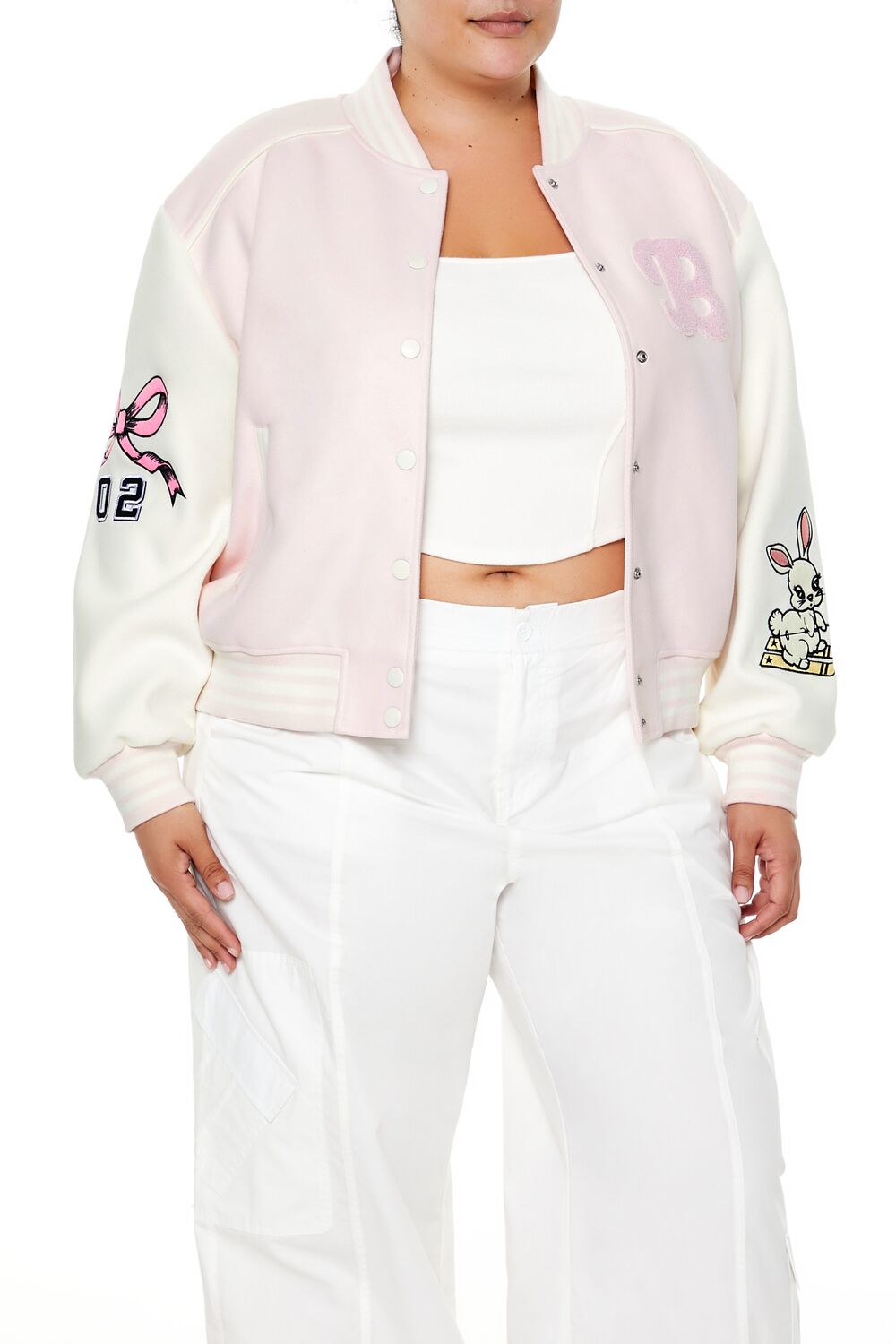 Plus Size Bunny Bomber Jacket