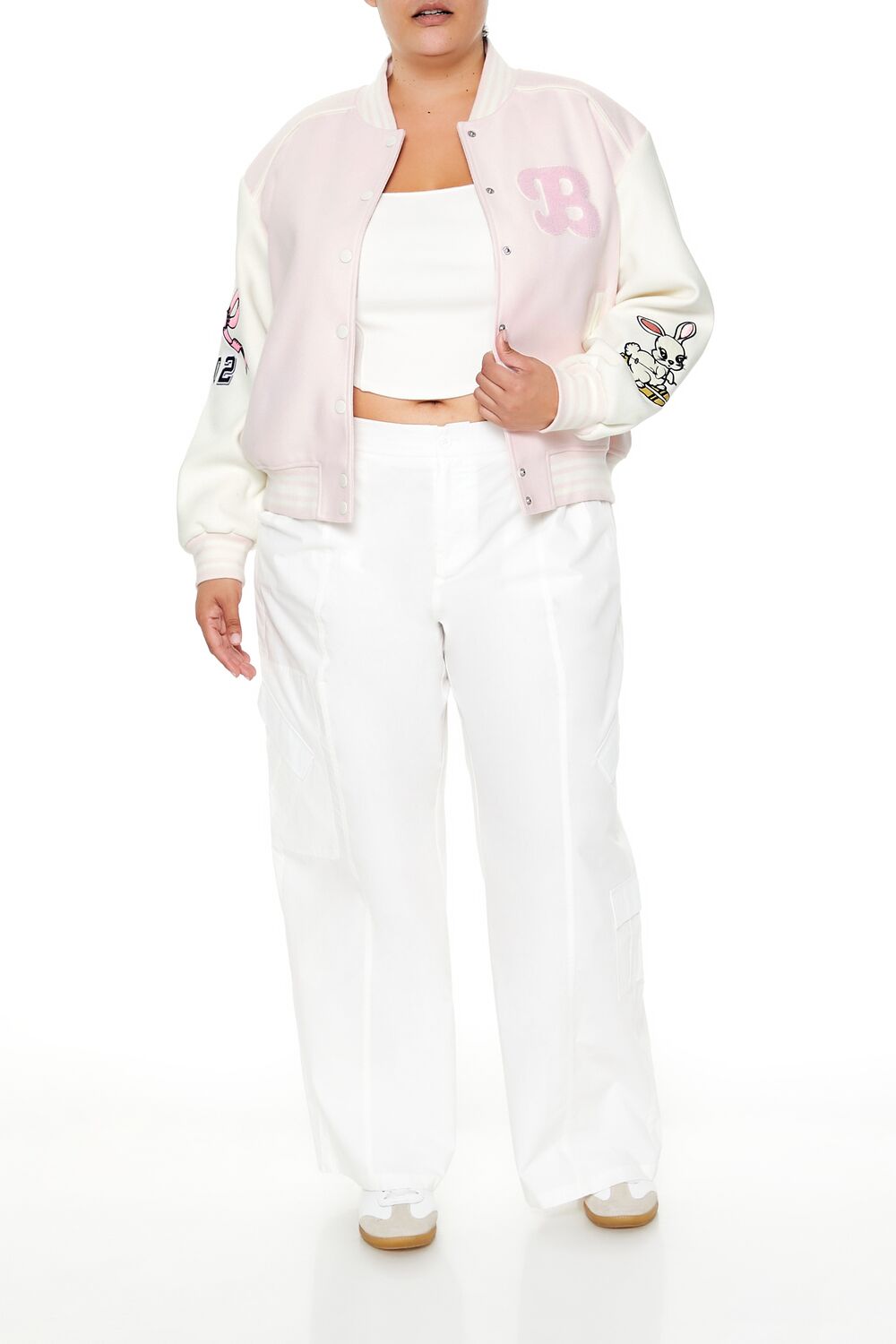 Plus Size Bunny Bomber Jacket - Image 2