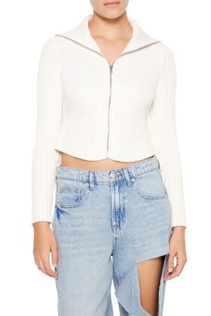 Cropped Zip-Up Sweater