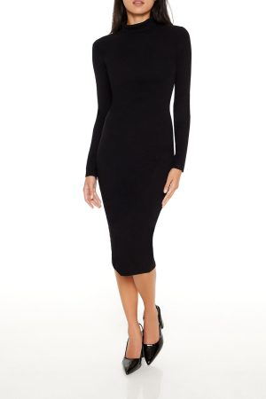 Faux Gem Midi Sweater Dress