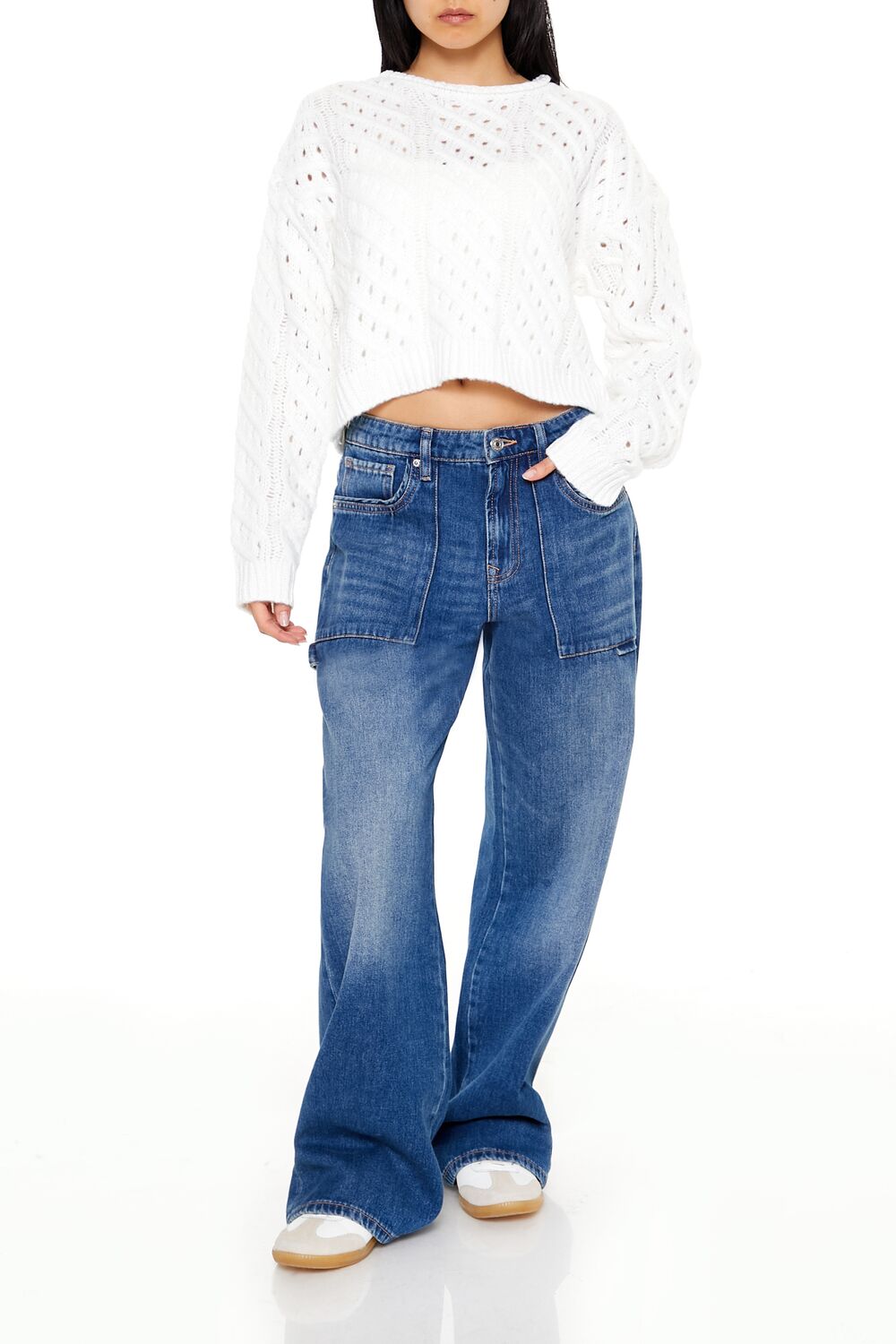 Open Cable Knit Sweater - Image 2