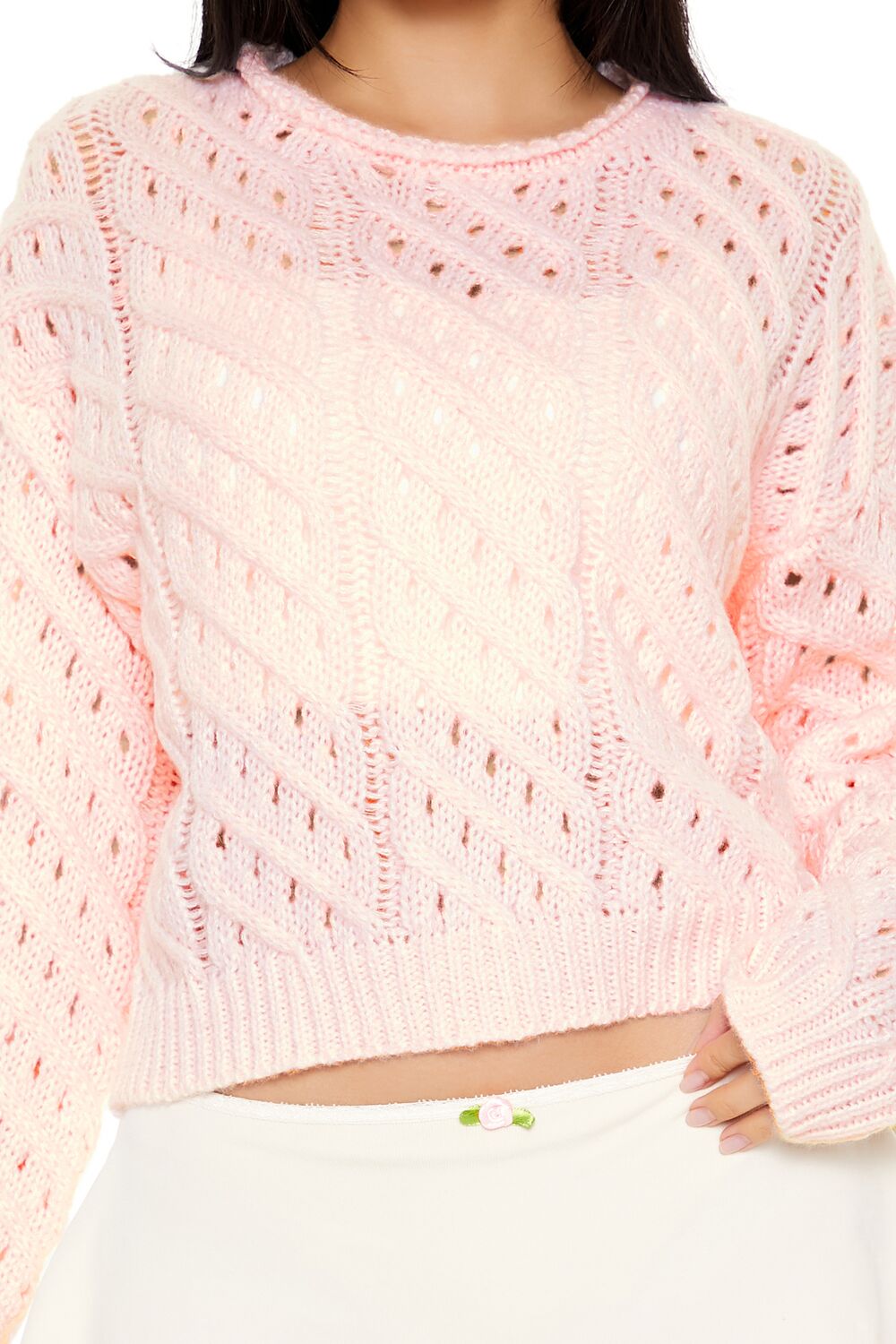 Open Cable Knit Sweater - Image 8
