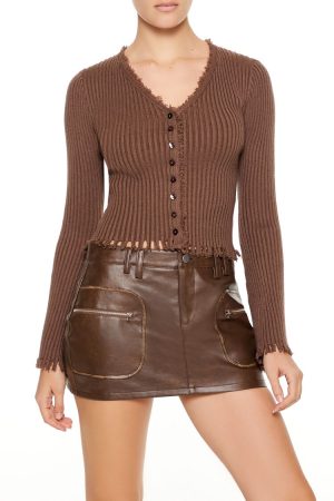 Frayed Cardigan Sweater