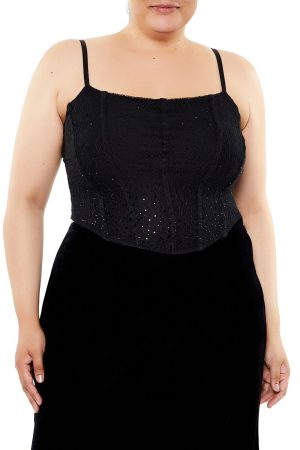 Plus Size Sequin Corset Cami