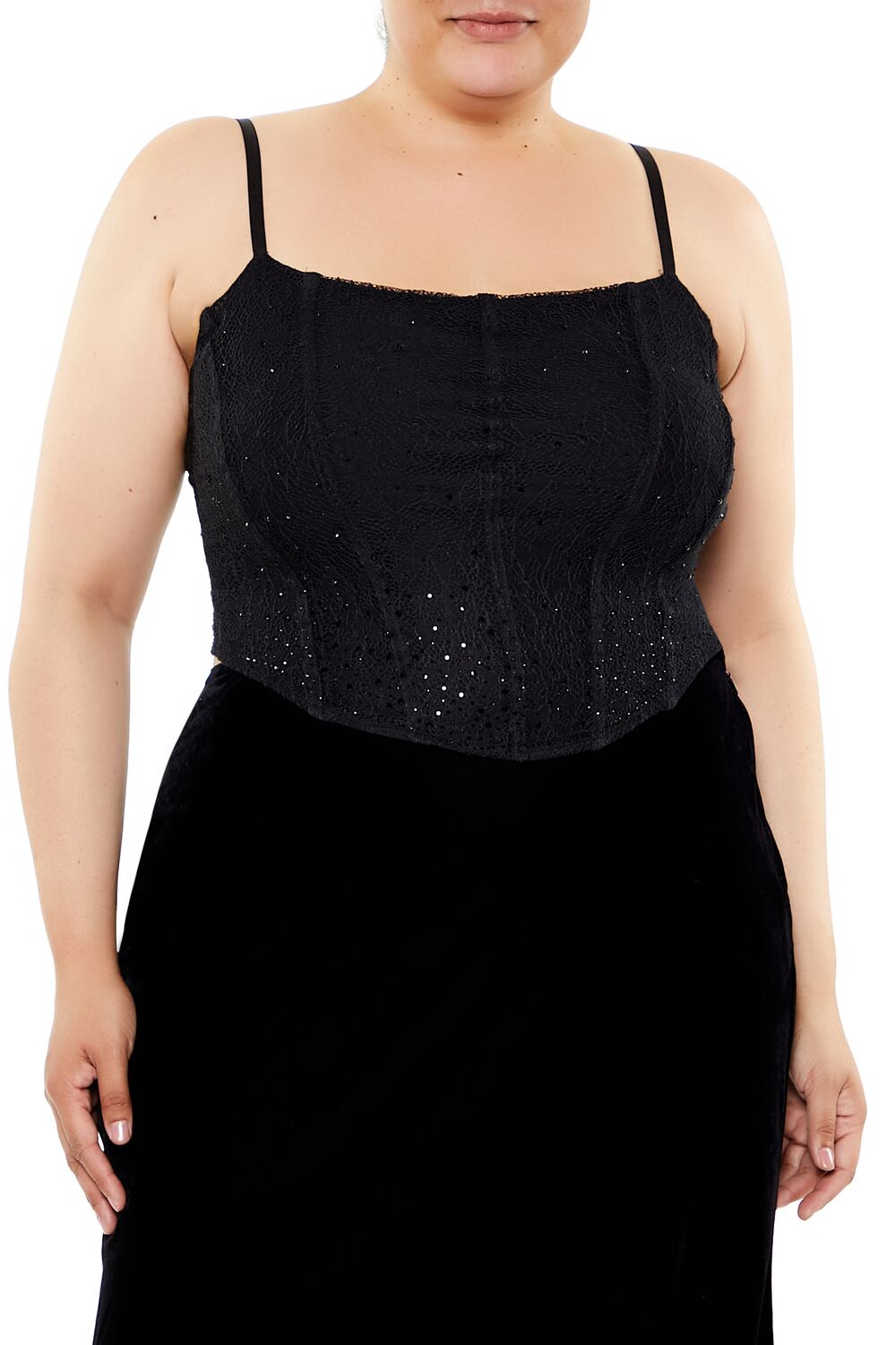 Plus Size Sequin Corset Cami