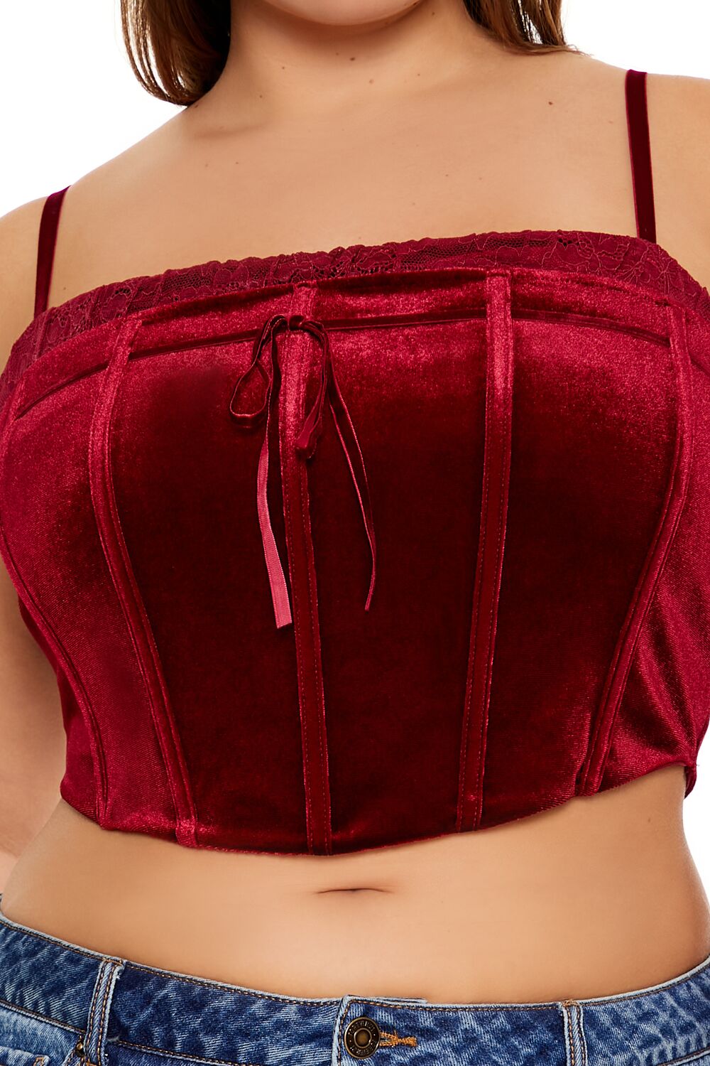 Plus Size Velvet Cropped Cami - Image 3