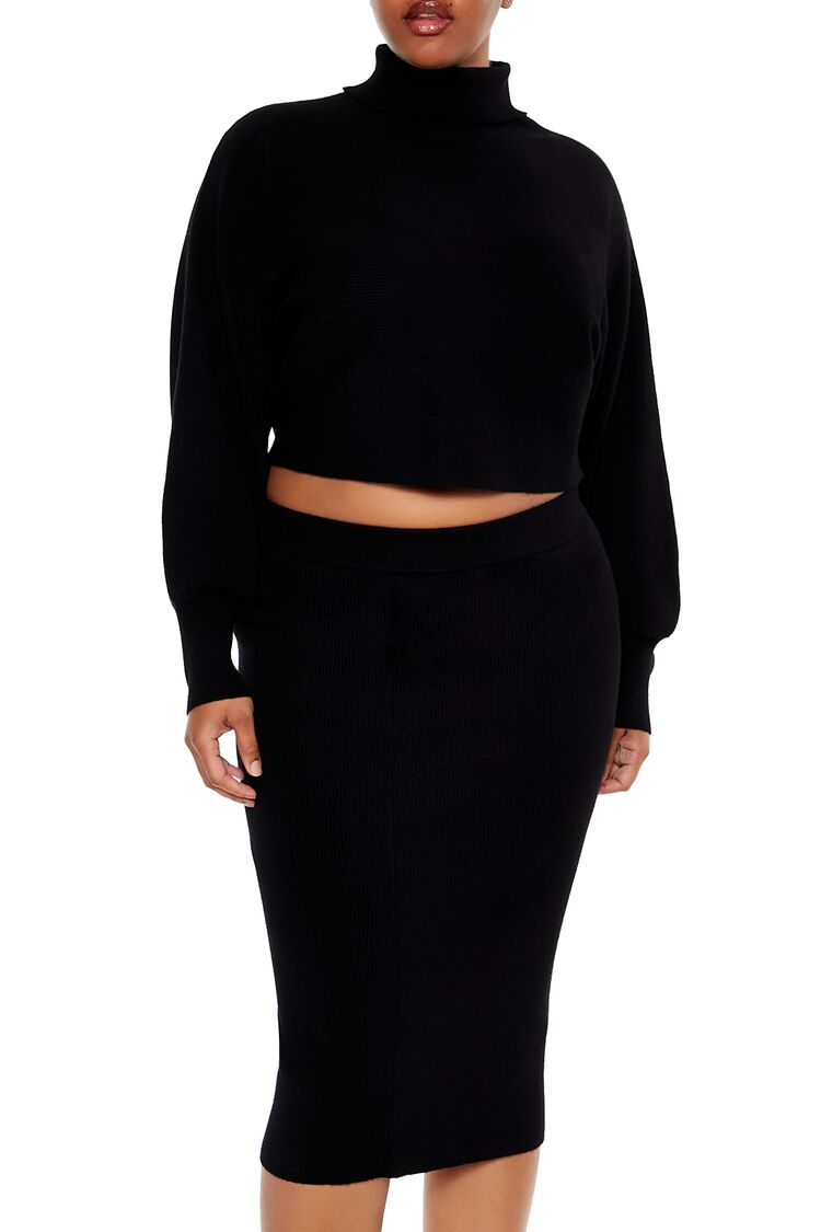 Plus Size Sweater-Knit Top & Skirt Set - Image 8